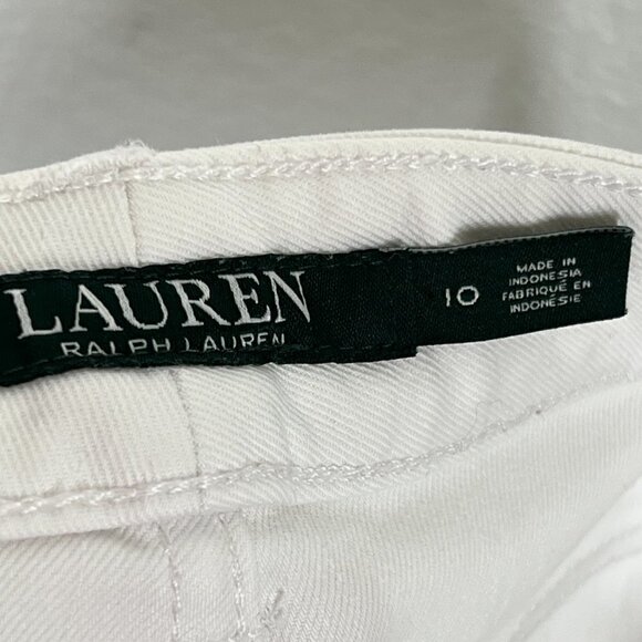 Ralph Lauren White Cropped Jeans Straight 10 - Picture 10 of 14